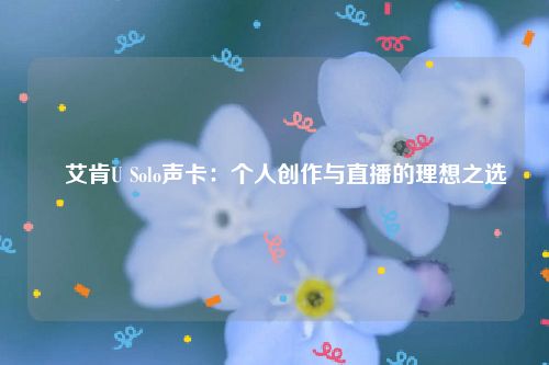 ​艾肯U Solo声卡：个人创作与直播的理想之选
